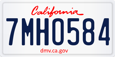 CA license plate 7MHO584