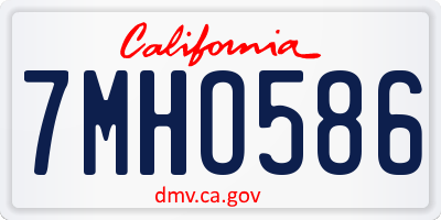 CA license plate 7MHO586