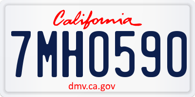 CA license plate 7MHO590