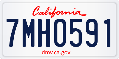 CA license plate 7MHO591