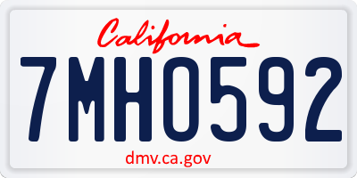 CA license plate 7MHO592