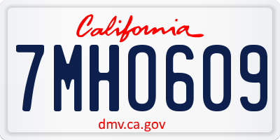 CA license plate 7MHO609
