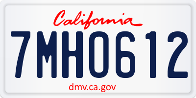 CA license plate 7MHO612