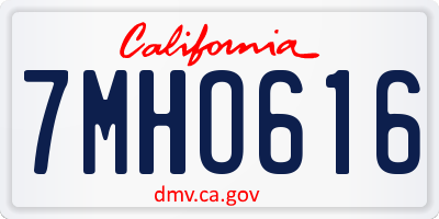 CA license plate 7MHO616