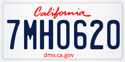 CA license plate 7MHO620