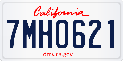 CA license plate 7MHO621