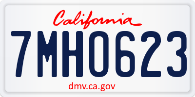 CA license plate 7MHO623
