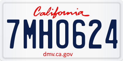 CA license plate 7MHO624