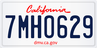 CA license plate 7MHO629