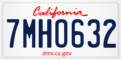 CA license plate 7MHO632