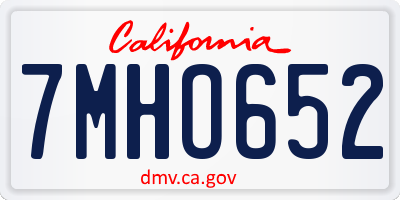 CA license plate 7MHO652