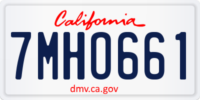 CA license plate 7MHO661