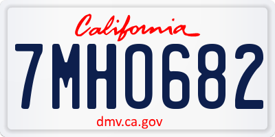 CA license plate 7MHO682