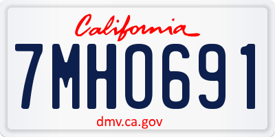 CA license plate 7MHO691