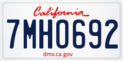 CA license plate 7MHO692