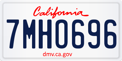 CA license plate 7MHO696