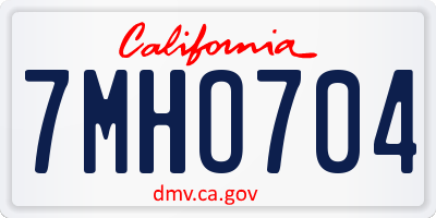 CA license plate 7MHO704