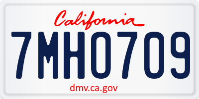 CA license plate 7MHO709