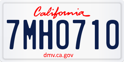 CA license plate 7MHO710