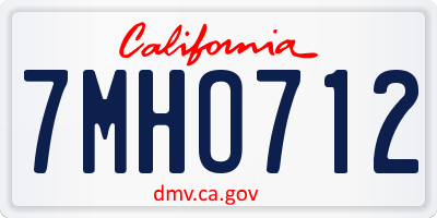CA license plate 7MHO712