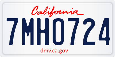 CA license plate 7MHO724