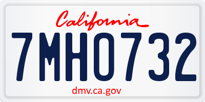 CA license plate 7MHO732
