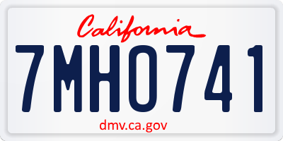 CA license plate 7MHO741