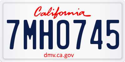 CA license plate 7MHO745