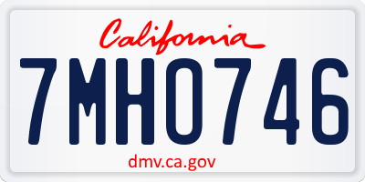 CA license plate 7MHO746