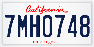 CA license plate 7MHO748