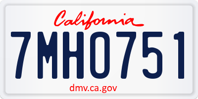 CA license plate 7MHO751