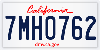 CA license plate 7MHO762