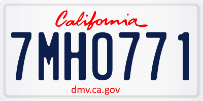 CA license plate 7MHO771