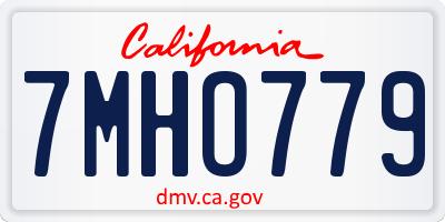 CA license plate 7MHO779