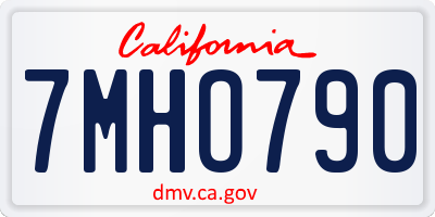 CA license plate 7MHO790
