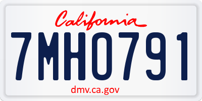 CA license plate 7MHO791