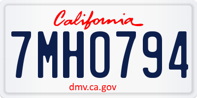 CA license plate 7MHO794