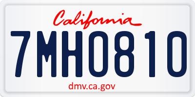 CA license plate 7MHO810
