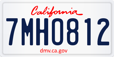 CA license plate 7MHO812