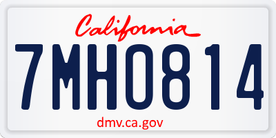 CA license plate 7MHO814