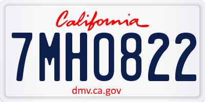 CA license plate 7MHO822