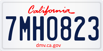 CA license plate 7MHO823