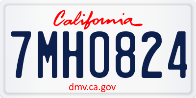 CA license plate 7MHO824