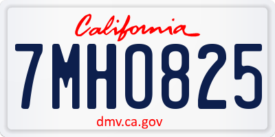 CA license plate 7MHO825