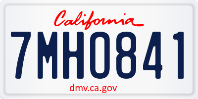 CA license plate 7MHO841