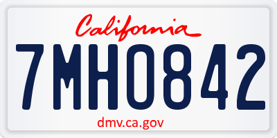 CA license plate 7MHO842