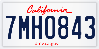 CA license plate 7MHO843