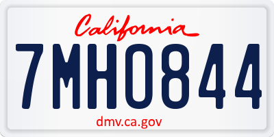 CA license plate 7MHO844