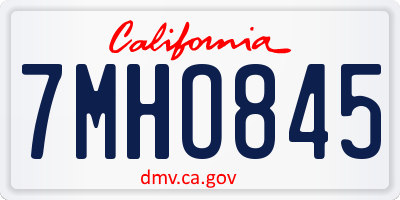 CA license plate 7MHO845