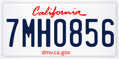 CA license plate 7MHO856